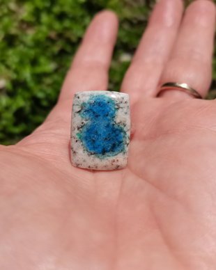 Inel Azurit in granit / Jasp K2 si Argint 925 - IN1164 - Inel albastru reglabil, inel cadou, bijuterii cadou, cadou romantic, inel pietre semipretioase, cristale vindecatoare