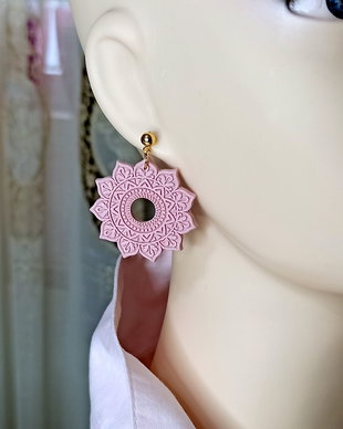 Cercei florali din lut polimeric, cercei veseli, colorați. Cercei argila polimerica, cercei fimo.