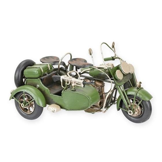 Model motocicleta militara verde cu atas