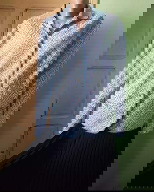 Jacheta vintage cu lurex, bleu turcoaz