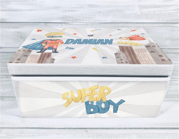 Cutie Amintiri Personalizată - Super Boy
