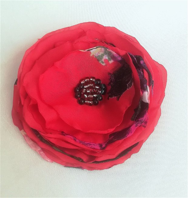 Brosa floare rosie flamenco 10,5 cm