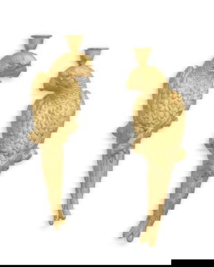 Set doua sfesnice pasari macao din fonta