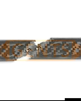 Placheta dreptunghiulara bronz pentru baie