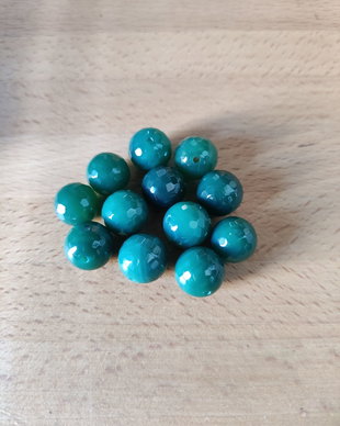 Agate fațetate verzi - 12 mm