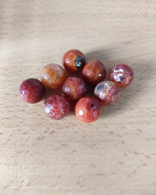 Agate fațetate crab fire - 14mm