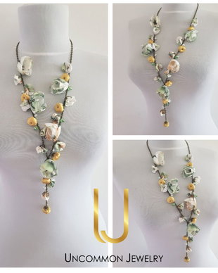 Colier floral "Golden Eucalyptus"