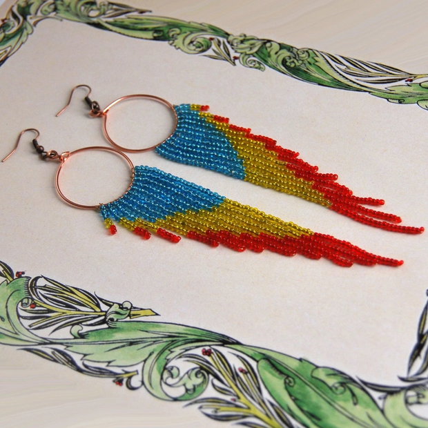 Cercei lungi tricolor