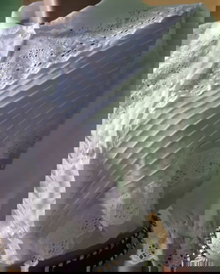 Bluza alba bumbac, cu broderii, noua