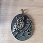 Pandantiv bronz bufnita - 69x48mm