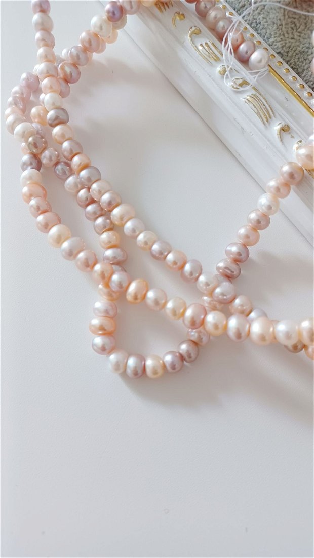 Perle lila-somon-alb