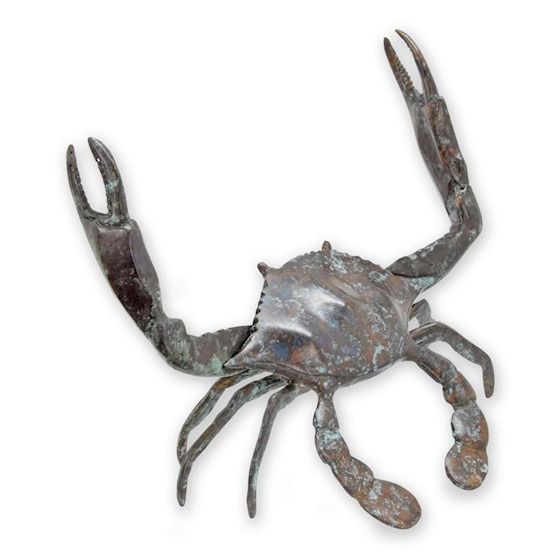 Crab-statueta thailandeza din bronz