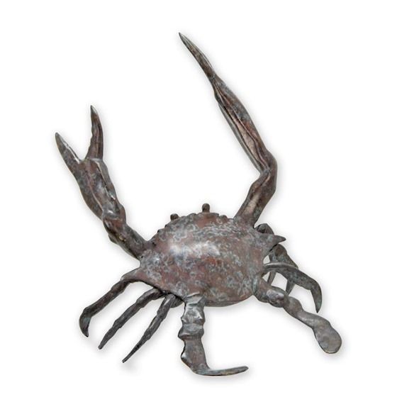 Crab-statueta thailandeza din bronz