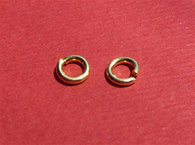 (10 bucati) Zale NESUDATE - ZNS2 -  din argint .925 placat cu aur de diametru aprox 5 mm, grosime aprox 0.8 mm