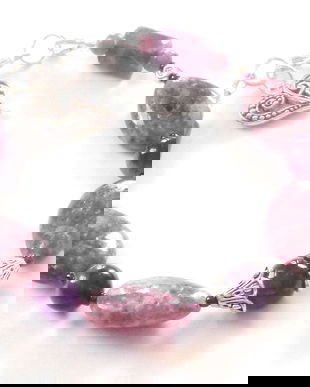 Bratara  lepidolit  si ametist