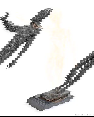 David-statueta din bronz cu un soclu din marmura