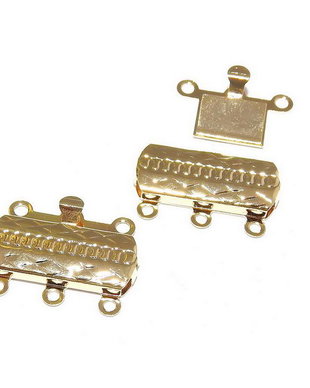 Inchizatoare din otel inoxidabil cu clema, aurie, 19.5x15 mm