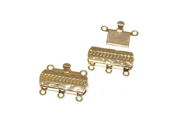 Inchizatoare din otel inoxidabil cu clema, aurie, 19.5x15 mm
