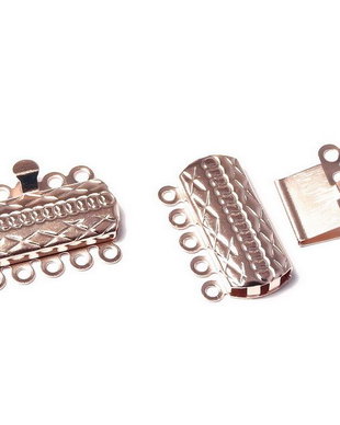 Inchizatoare din otel inoxidabil cu clema, rose gold, 19.5x14 mm