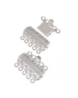 Inchizatoare din otel inoxidabil cu clema, argintie, 19.5x14 mm