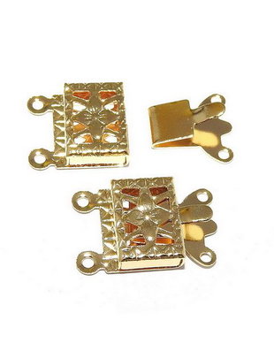 Inchizatoare din otel inoxidabil cu clema, aurie, 15x10 mm