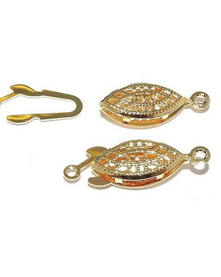 Inchizatoare din otel inoxidabil cu clema, aurie, 21.5x7 mm
