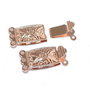 Inchizatoare din otel inoxidabil cu clema, rose gold, 21x10 mm