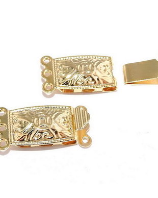 Inchizatoare din otel inoxidabil cu clema, aurie, 21x10 mm
