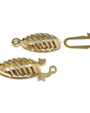 Inchizatoare din otel inoxidabil cu clema, aurie, 21.5x9 mm