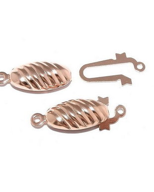 Inchizatoare din otel inoxidabil cu clema, rose gold, 21.5x9 mm
