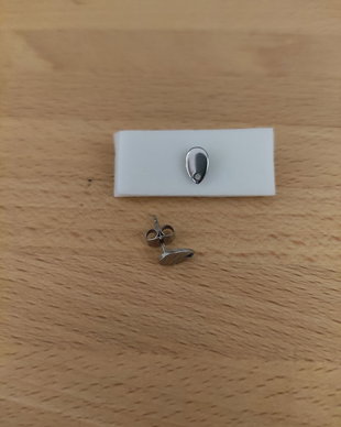 Baza cercei otel inoxidabil argintiu -8,5x7mm