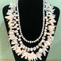 SET~PRECIOUS WHITE~sidef,perle Keshi,perle cultura,cristale fatetate,toho,murano,accesorii argintii