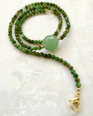 Colier CHOKER aventurin verde de India