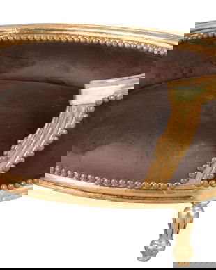 Canapea pentru caine din lemn auriu cu tapiterie maro