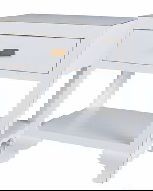 Noptiera exotica din lemn masiv alb