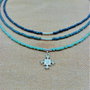 Colier argint X3 miyuki charm argint albastru degrade nuante minimalist - Transport gratuit