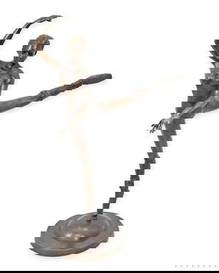 Balerina-statueta thailandeza din bronz