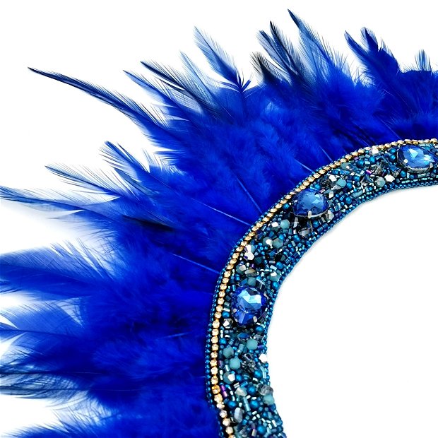 Colier - Blue, feathered and glamorous - Blue dream