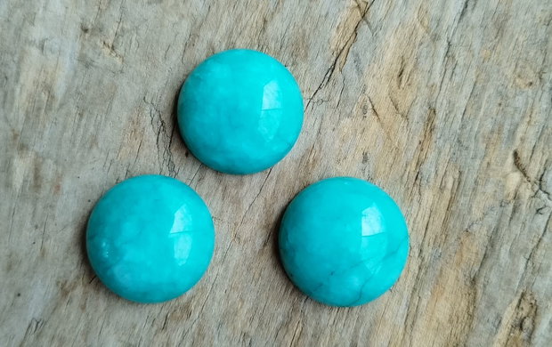 Cabochon jad albastru-amazonit, 20 mm