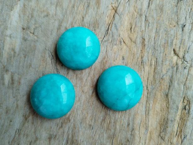 Cabochon jad albastru-amazonit, 20 mm
