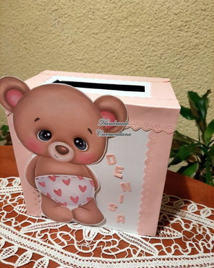 Cutie dar ursulet albastru