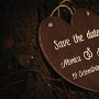Tablita Save the date in forma de inima