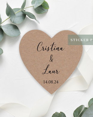 Sticker inima kraft pentru marturii, invitatii