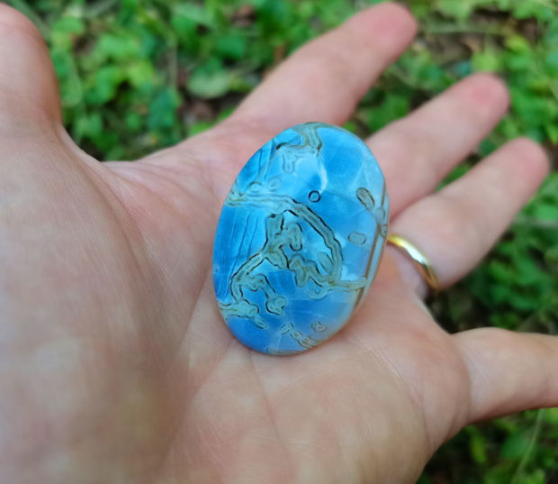 REZERVAT - Inel Opal Owyhee blue si Argint 925 - IN1193 - Inel albastru reglabil, cadou romantic, cadou iubita, inel pietre semipretioase, inel cadou, bijuterii cadou, cadou sotie, cristale de colectie, cristaloterapie