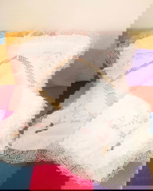 Fete de perna noi, din bumbac cu broderie si dantela