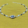 Bratara argint nazar lapis lazuli sidef minimalista - Transport gratuit