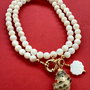 Colier CHOKER  sidef alb & scoica