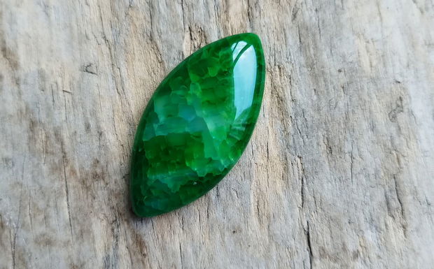 Cabochon agata verde, 39-40x20-21mm