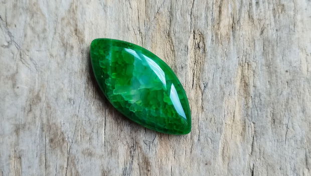 Cabochon agata verde, 39-40x20-21mm