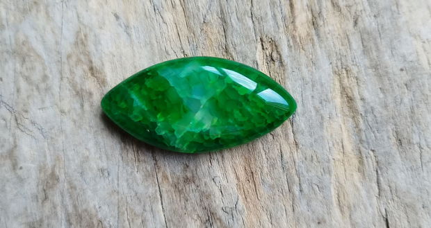 Cabochon agata verde, 39-40x20-21mm